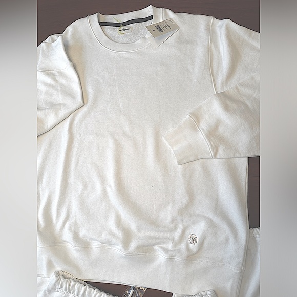 NWT Tory Burch Relaxed Heavy French Terry Crew and Jogger Set - Picture 10 of 13